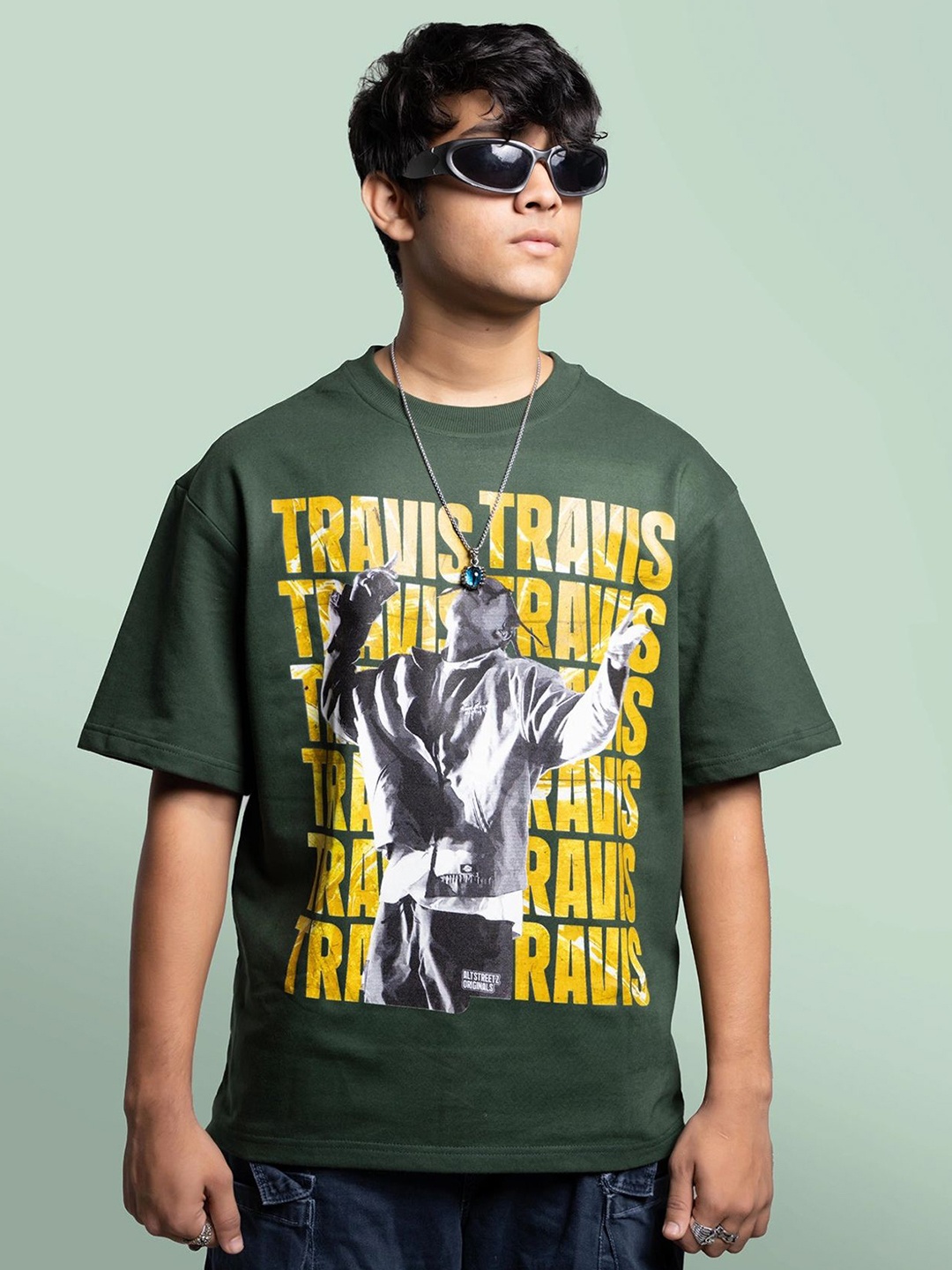 

Altstreetz Men Printed T-shirt, Green