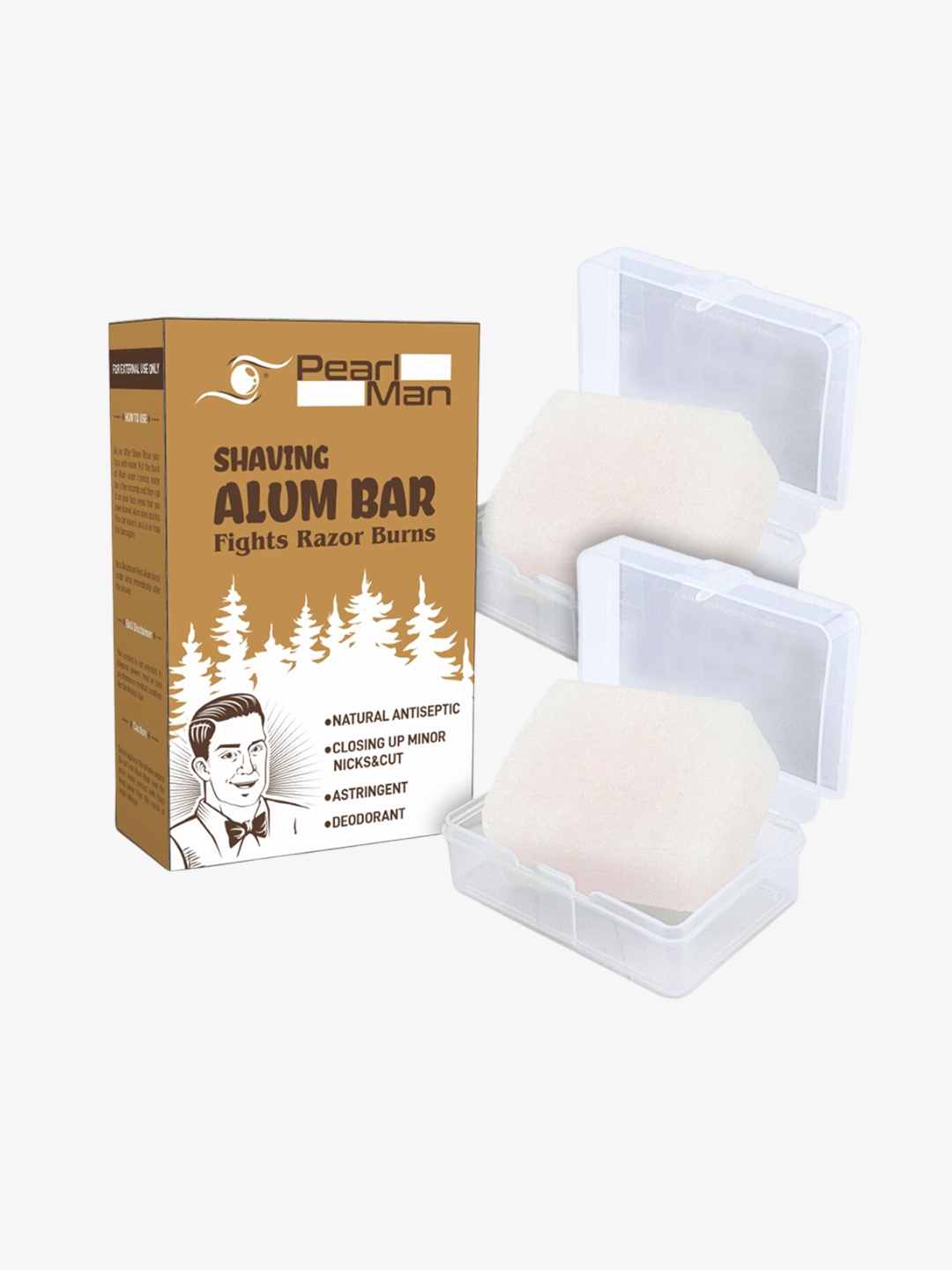 

Pearl Shaving Natural Antiseptic Astringent Alum Bar With Travel Case - 100 g, Off white