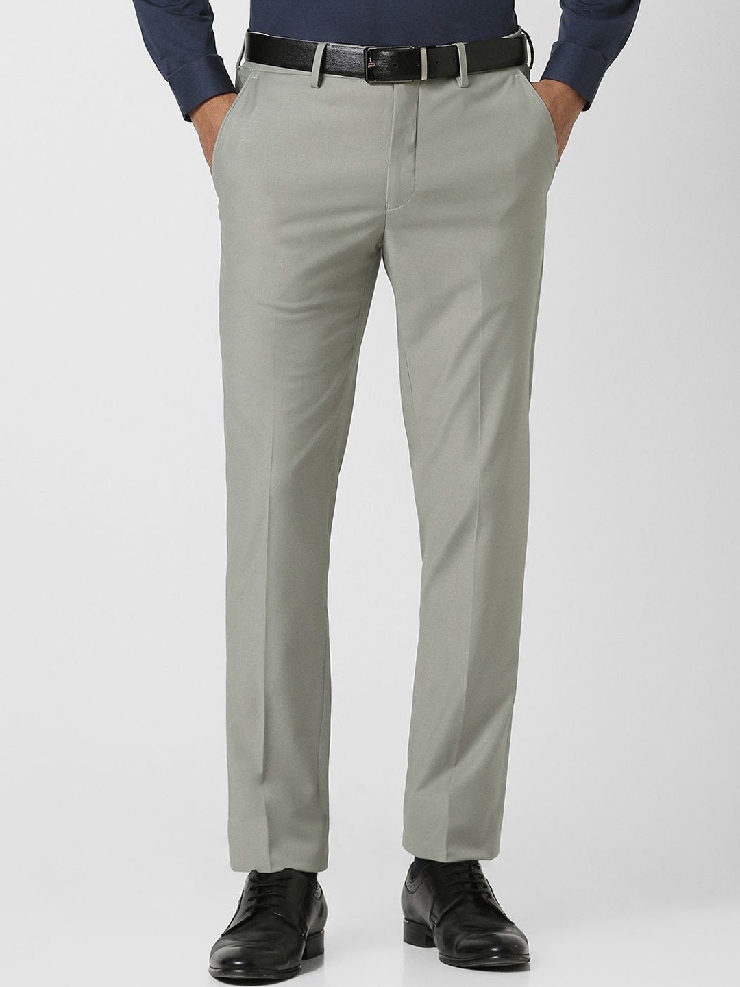 

Van Heusen Men Mid-Rise Slim Fit Formal Trousers, Olive