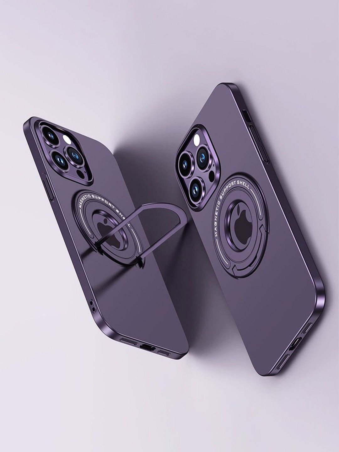 

Luxury Kase Solid Printed iPhone 14 Pro Max Back Case Mobile Accessories, Purple