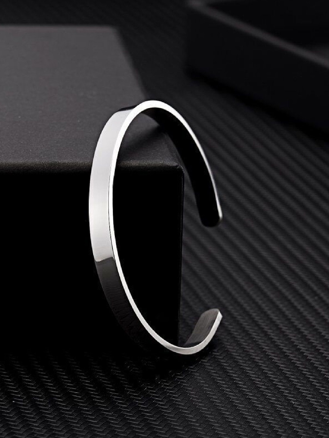 

RUHI COLLECTION Unisex Rhodium-Plated Cuff Bracelet, Silver