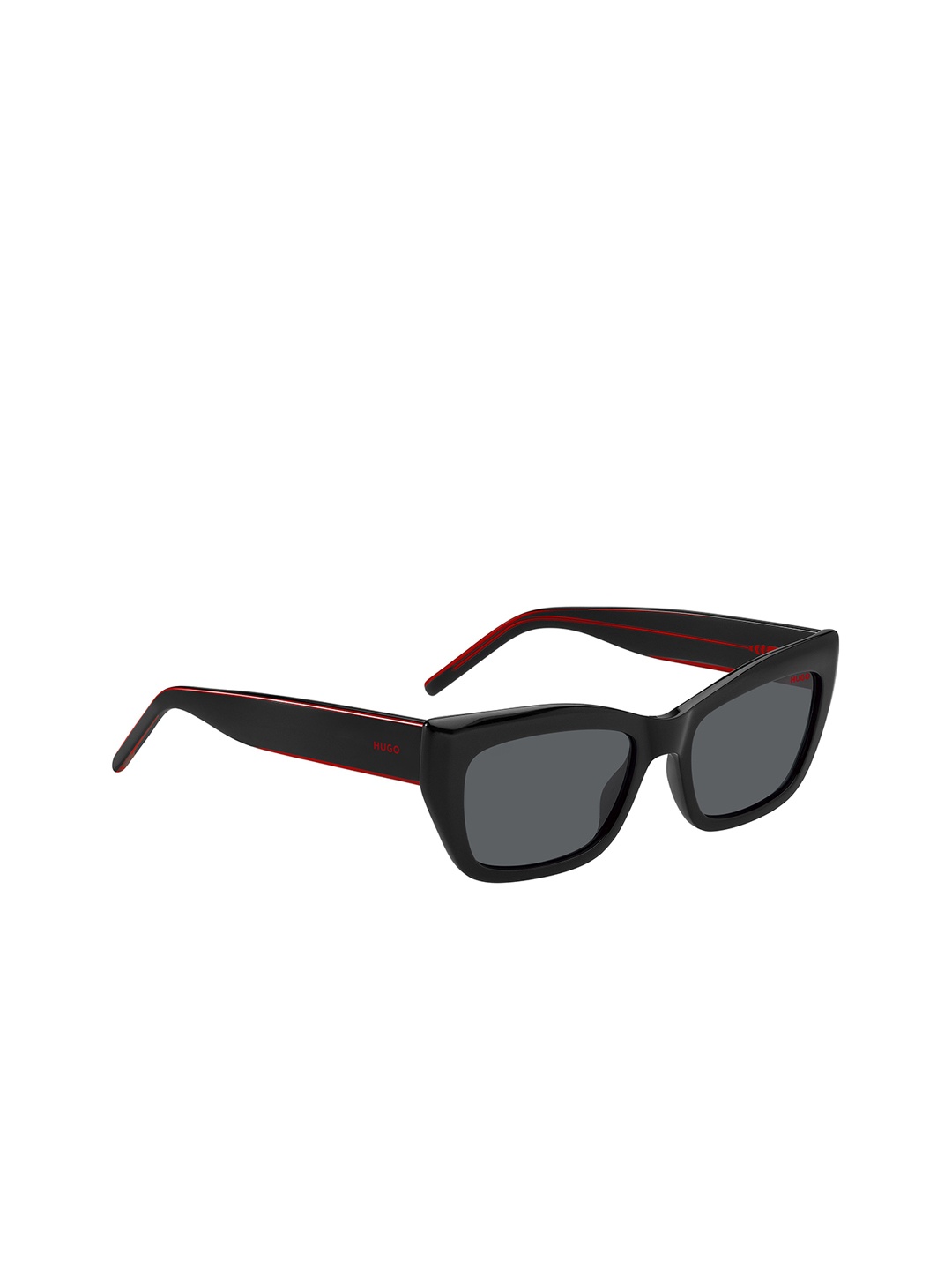 

HUGO Women Square Sunglass with UV Protected Lens 207073OIT54IR-BLACK RED, Grey