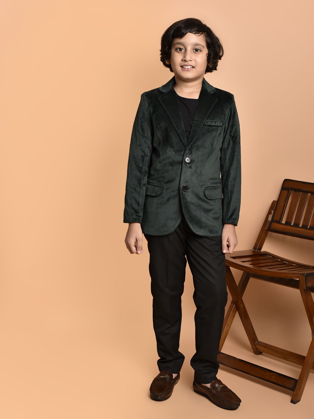 

PRINTCULTR Boys Single Breasted Blazer, Green