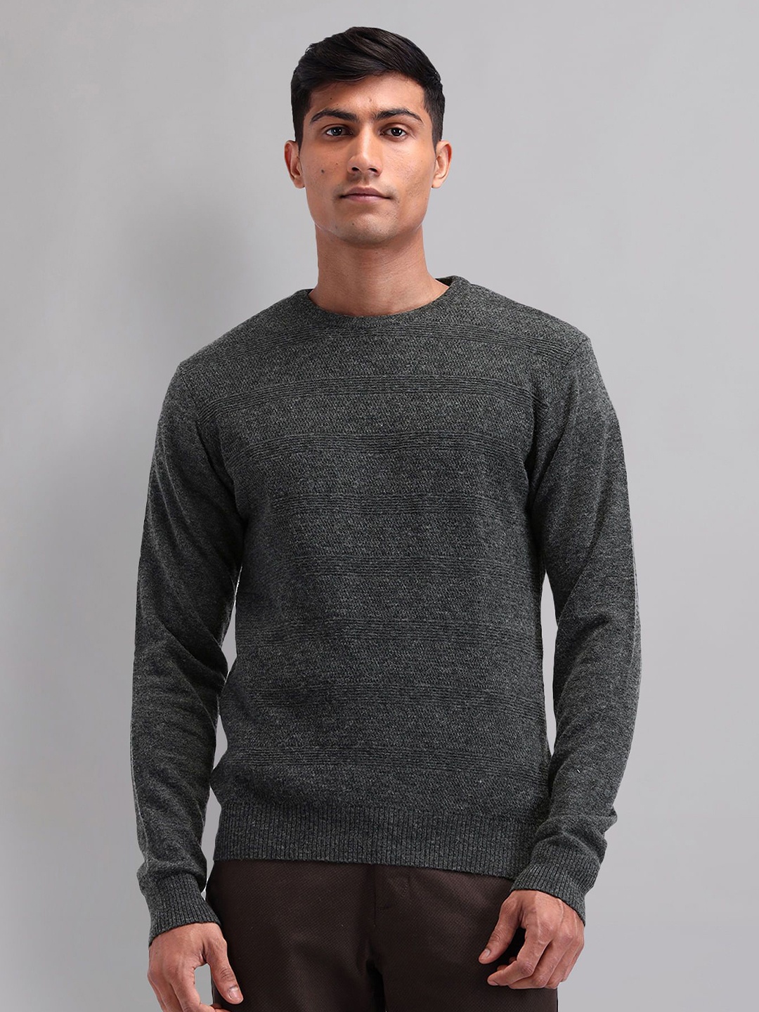 

AD By Arvind Men Long Sleeves Pullover Sweater, Grey
