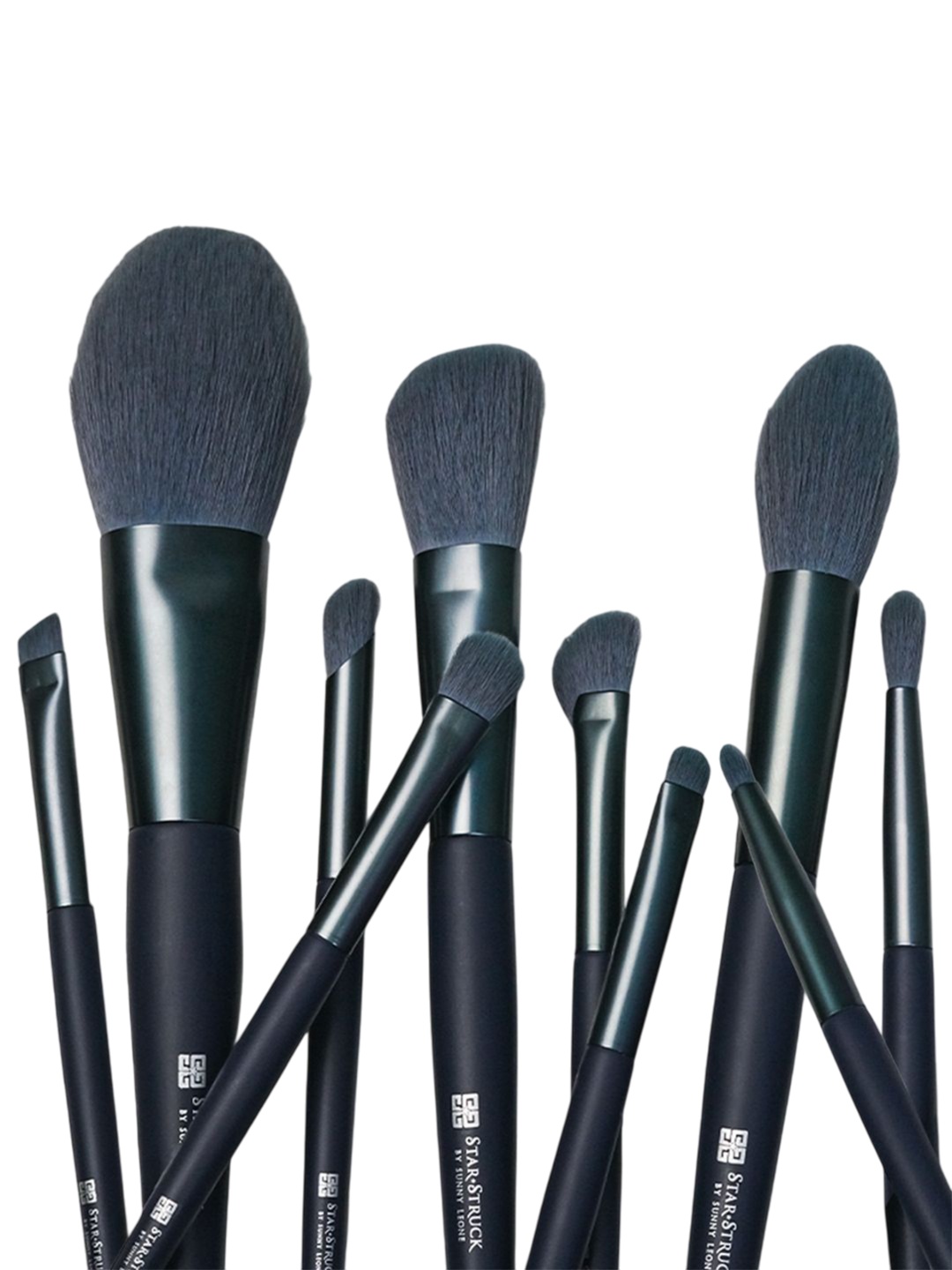 

STARSTRUCK BY SUNNY LEONE Set Of 10 Premium Makeup Brush With Pouch, Navy blue