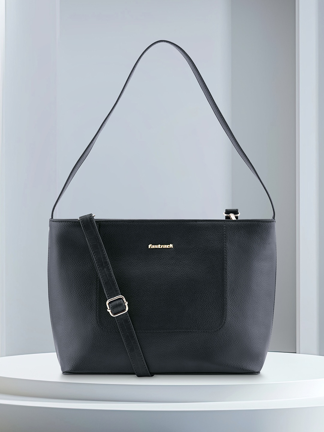 

Fastrack Oversized Structured Shoulder Bag with Quilted, Black