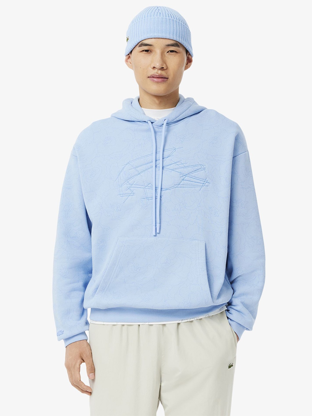 

Lacoste Men Cotton Hooded Neck Pullover Sweatshirt, Blue