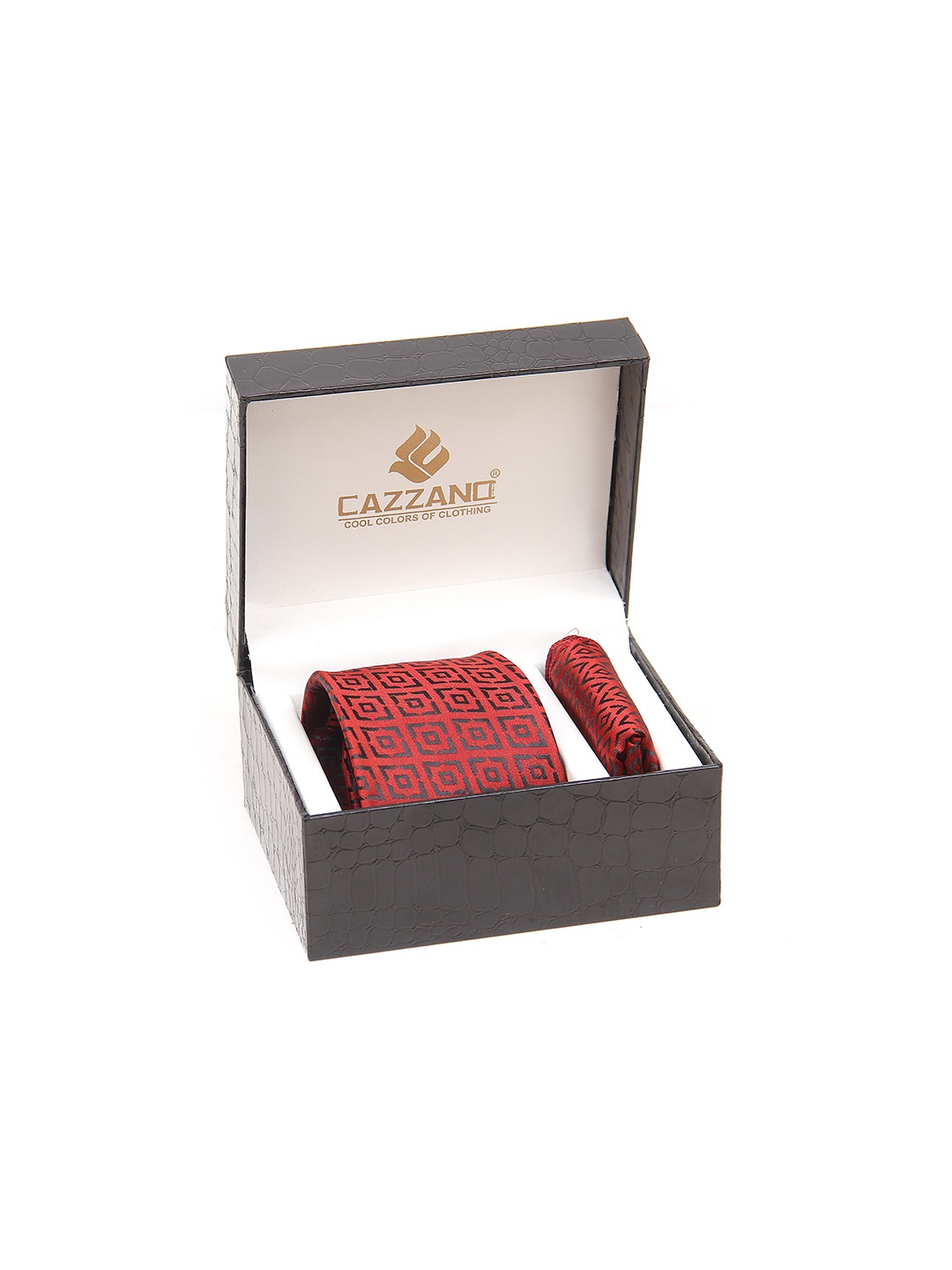 

Cazzano Men Accessory Gift Set Tie and Pocket Square, Maroon