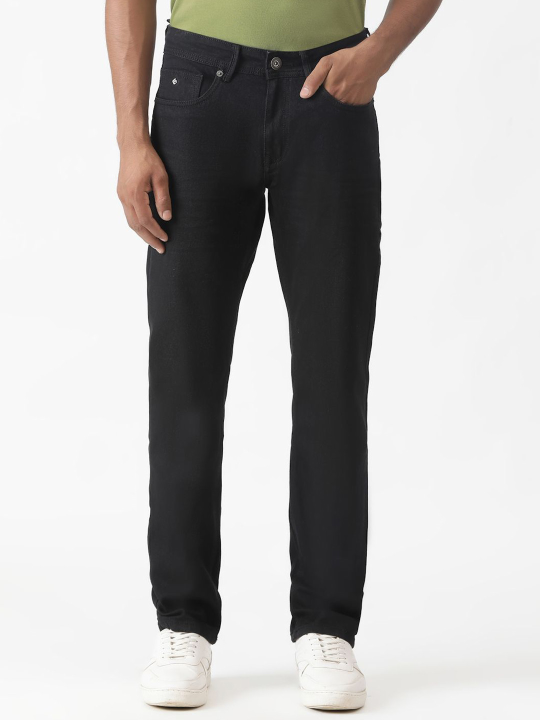 

Greenfibre Men Cotton Straight Fit Mid-Rise Jeans, Black