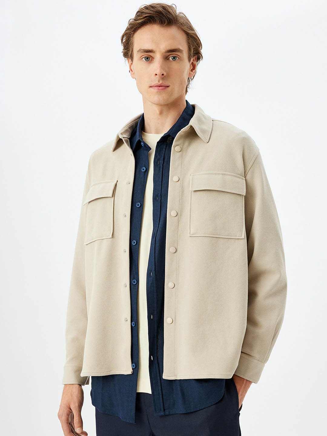 

Koton Men Striped Tailored Jacket, Beige