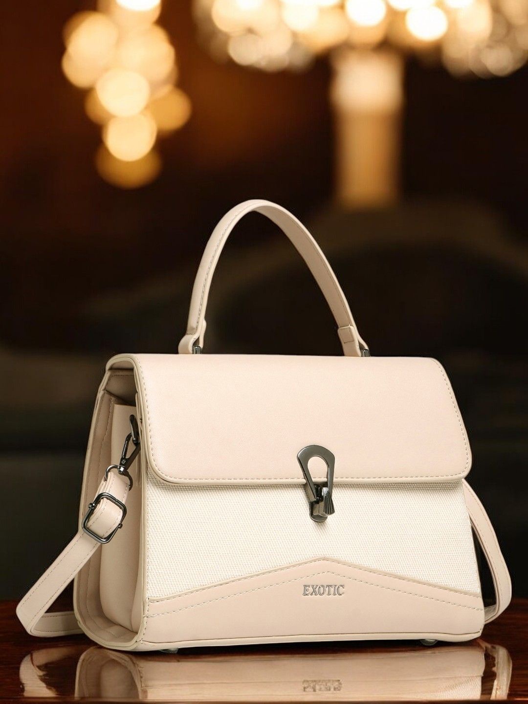 

Exotic PU Shoulder Bag, Beige
