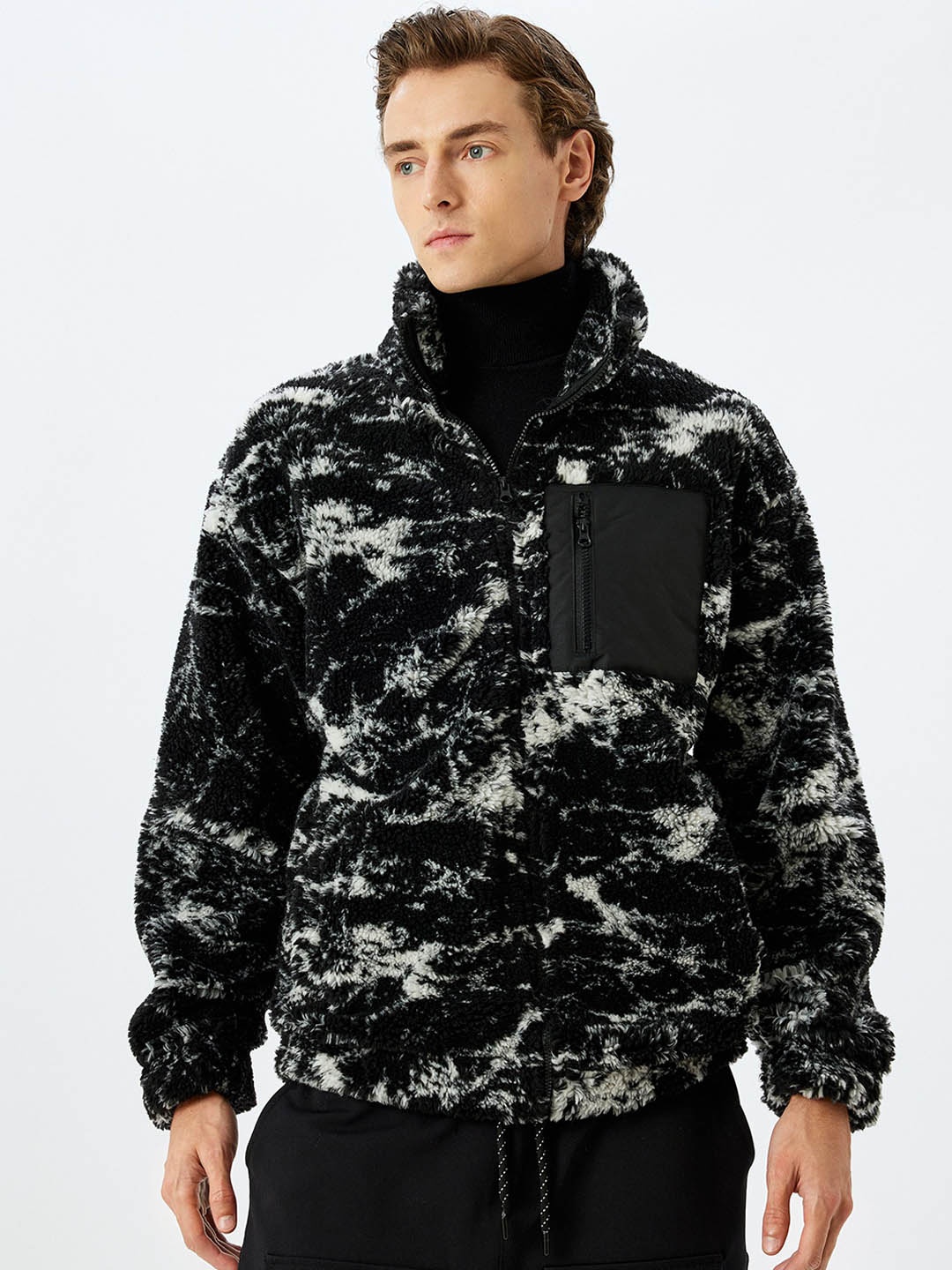 

Koton Men Camouflage Puffer Jacket, Black
