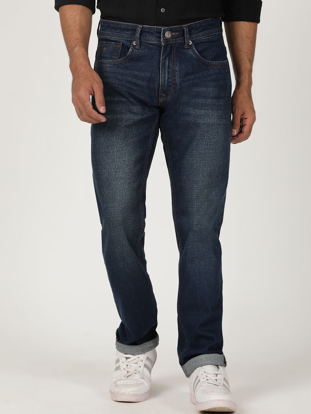 

Greenfibre Men Slim Fit Light Fade Cotton Jeans, Blue