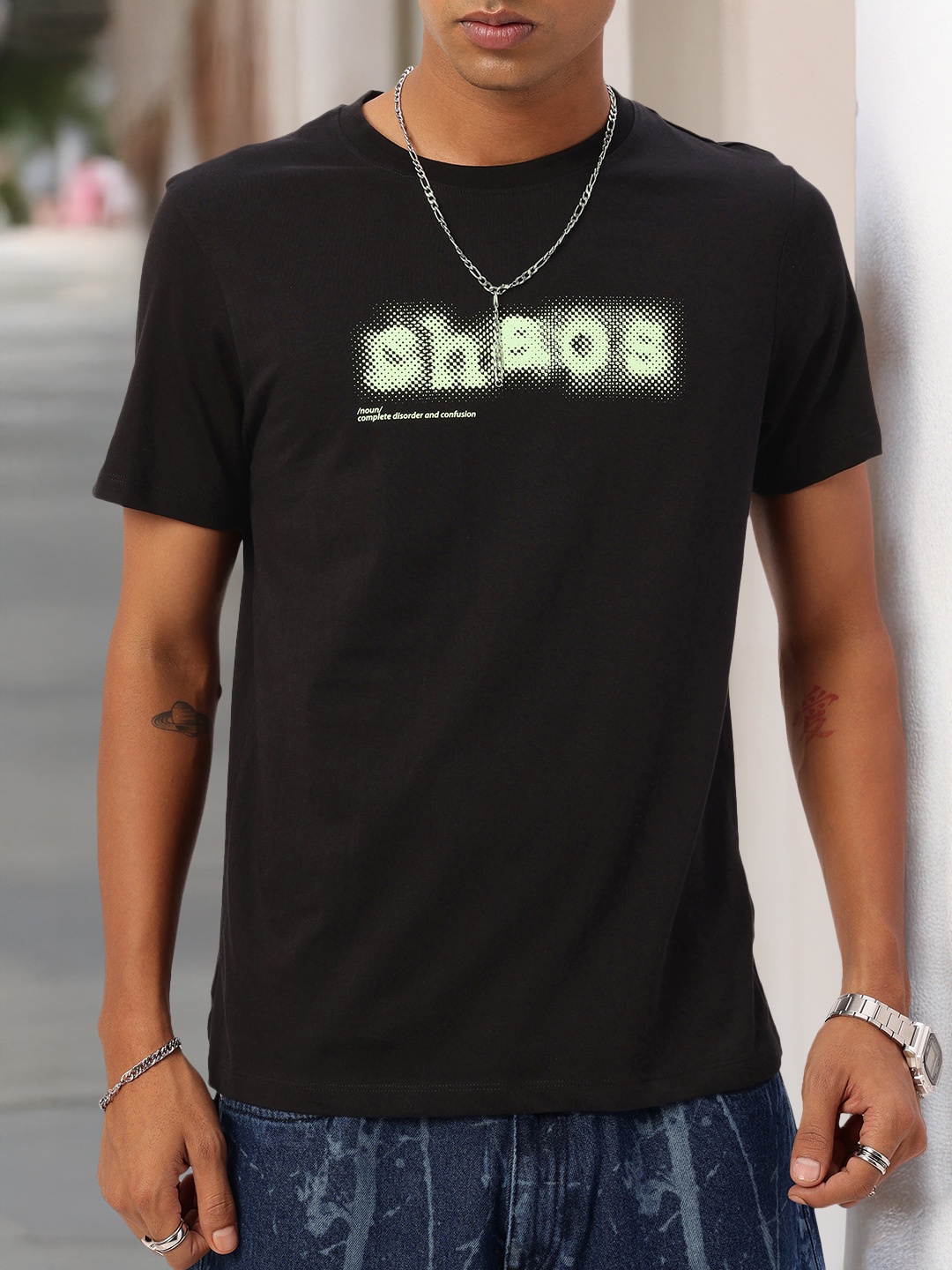

Kook N Keech Urban Edge Vibes Printed Relaxed Fit T-shirt, Black