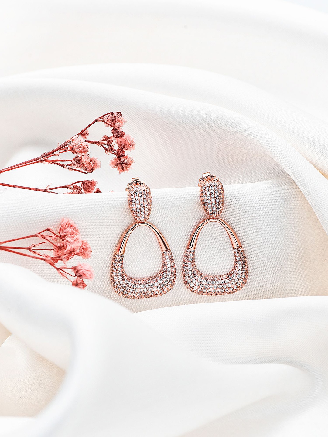 

SILBERRY Contemporary Drop Earrings, Rose gold