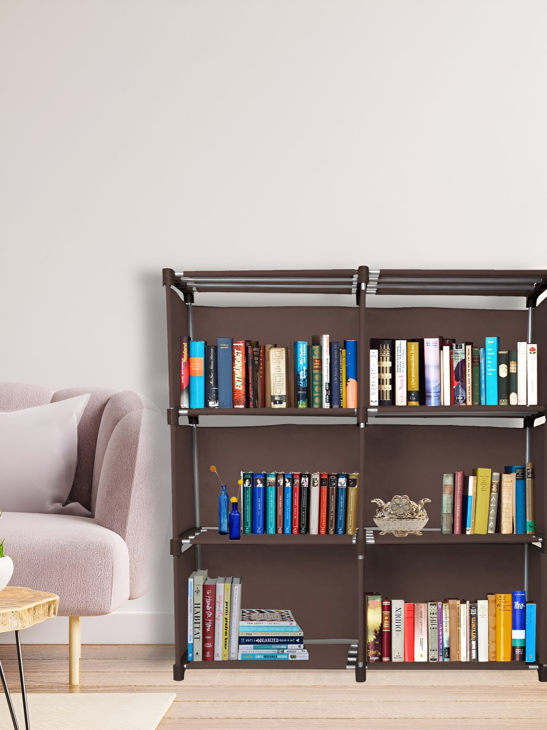 

Decent Hut Brown 8-Tier Open Storage Book Shelf