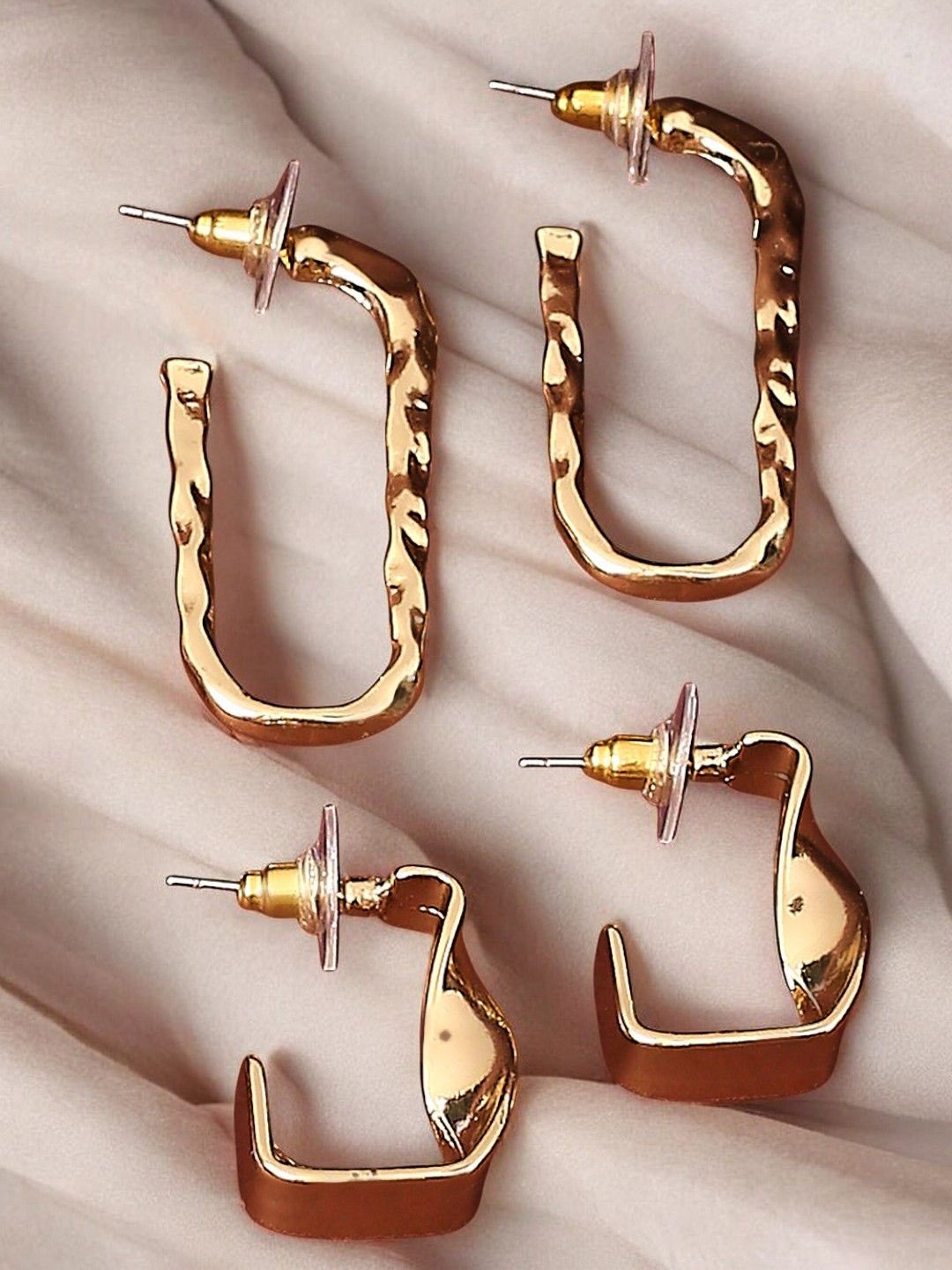 

DressBerry Set of 2 Gold-Toned Geometric Hoop Earrings