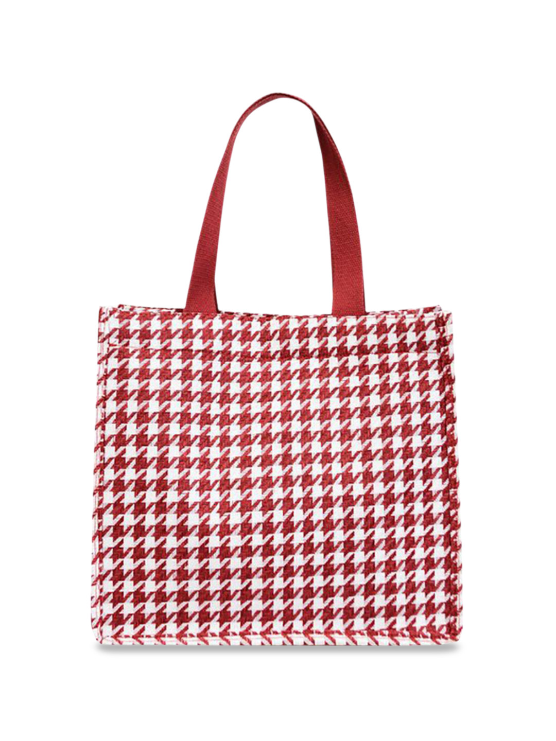 

StyleCast x Revolte Checked Shopper Handheld Bag with, Red