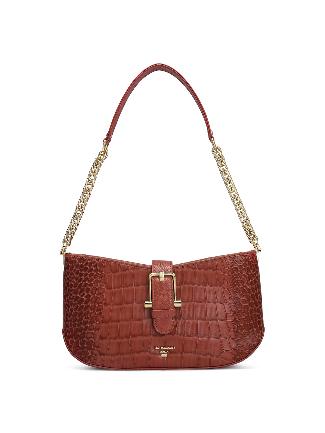

Da Milano Textured Leather Shoulder Bag, Red
