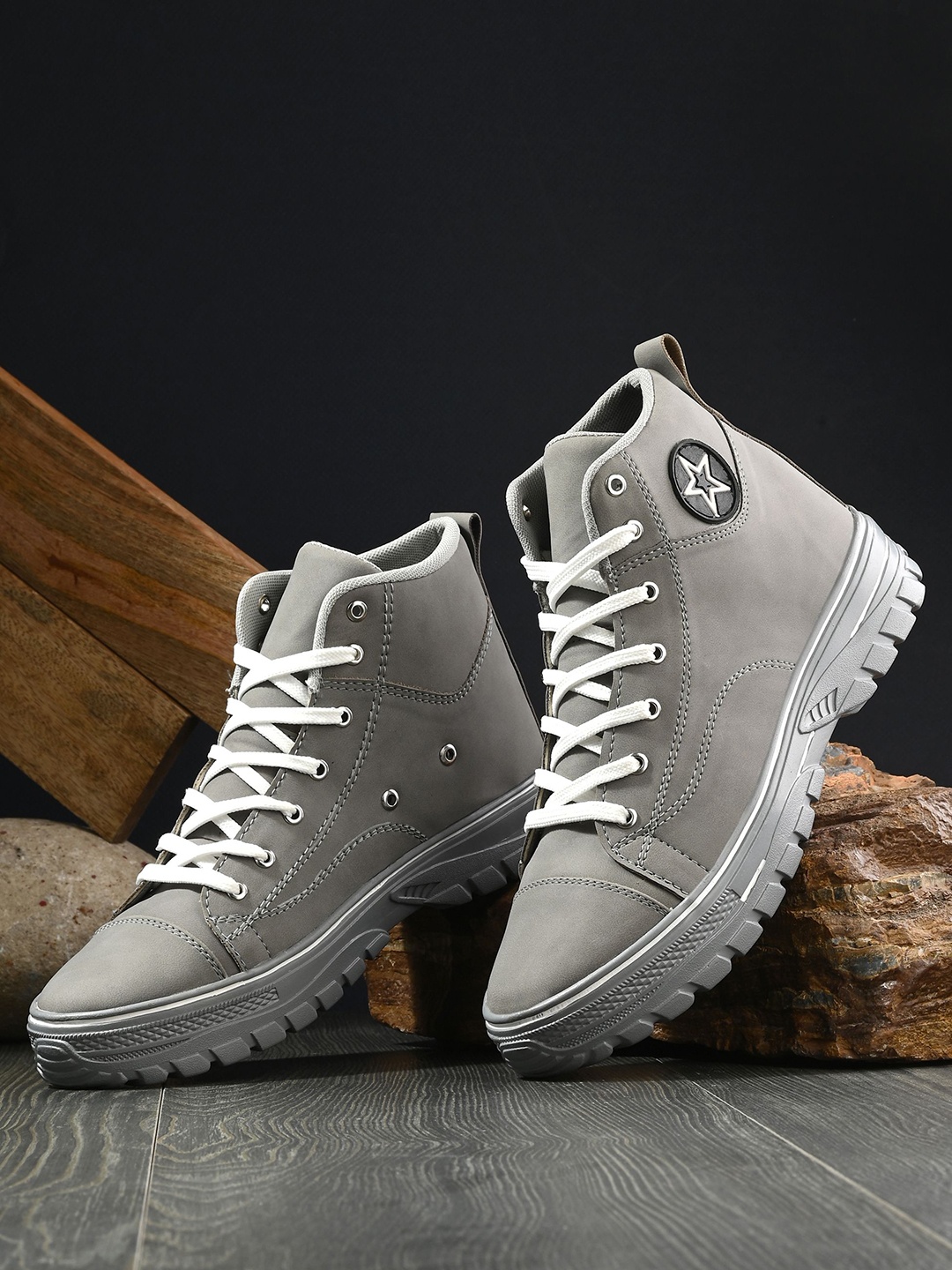 

BUCIK Men BCK4022 Round Toe Regular Boots, Grey