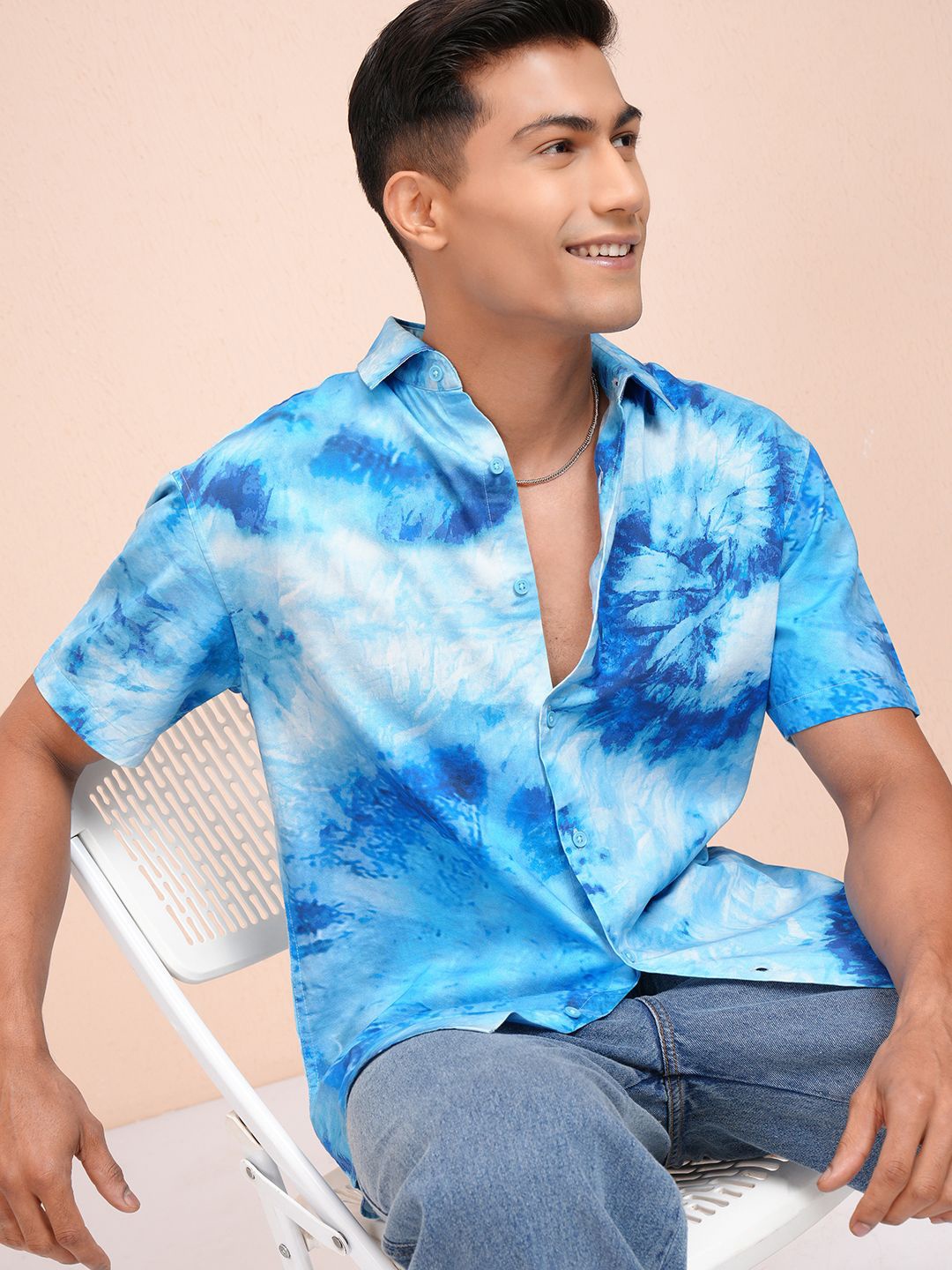 

LOCOMOTIVE Men Opaque Printed Casual Shirt, Blue