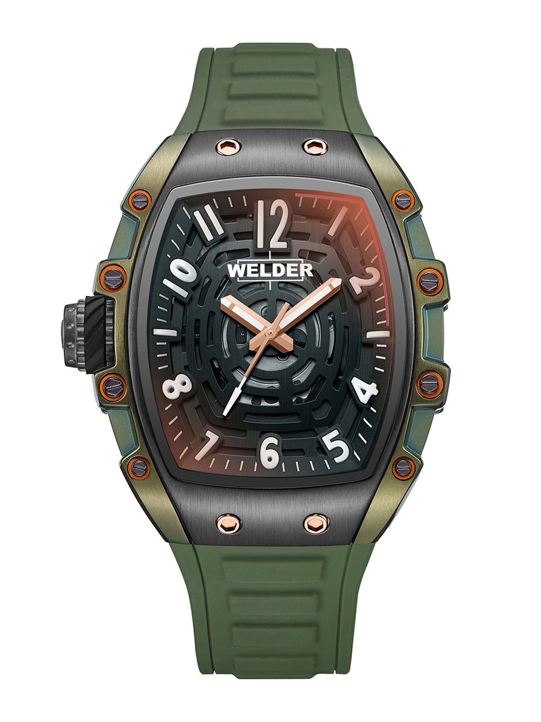 

WELDER Men Brass Patterned Dial & Straps Analogue Watch WRH3000-R, Green