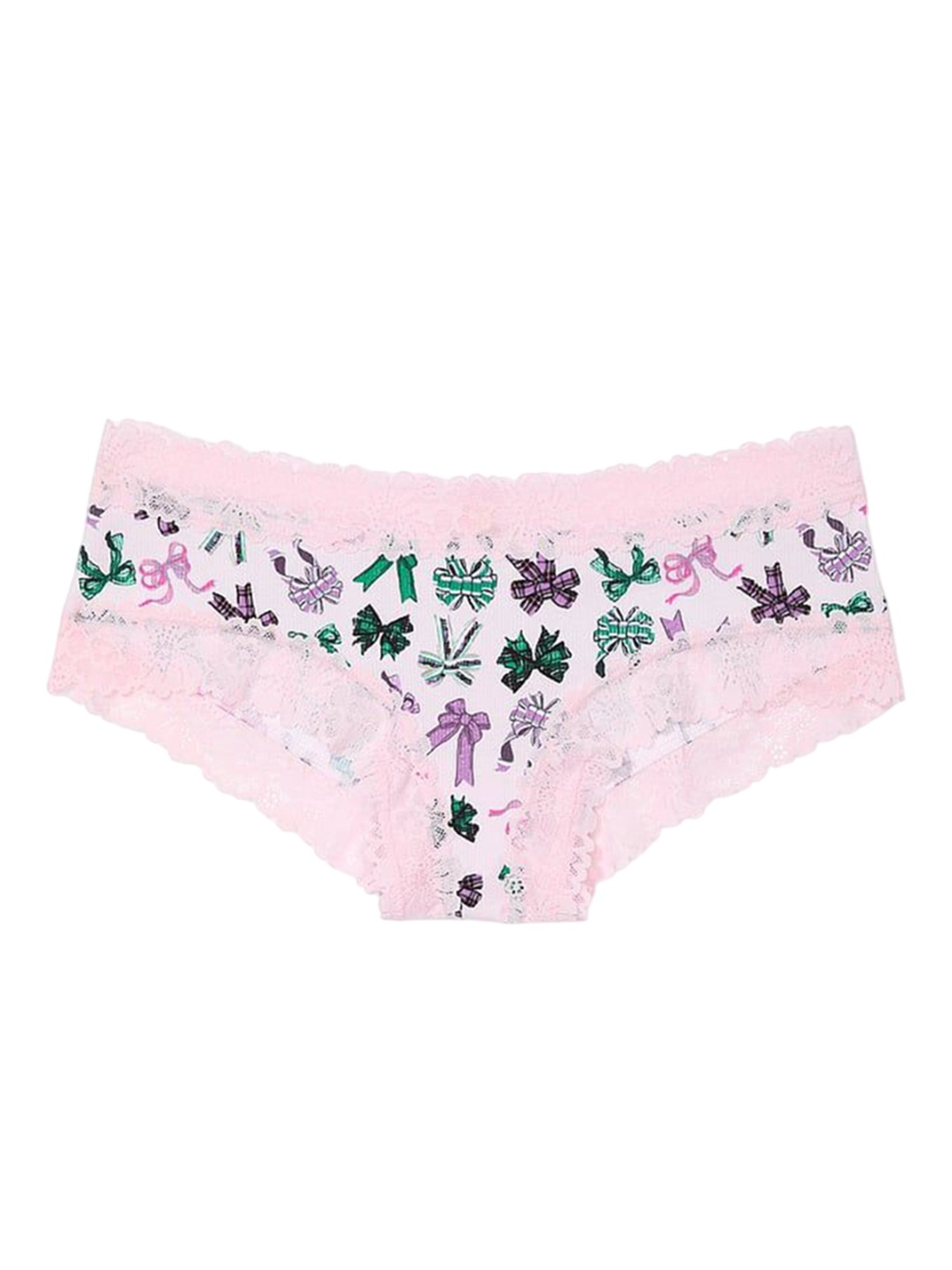 

Victoria's Secret Women Printed Low-Rise Laced Basic Briefs, Pink