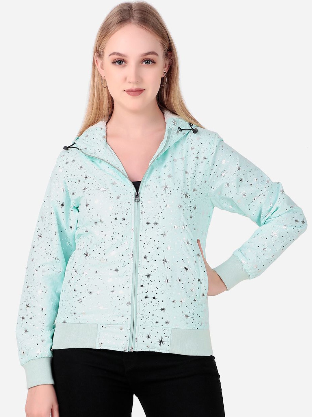 

WELL QUALITY Women Windcheater Training or Gym Sporty Jacket with Embroidered, Blue