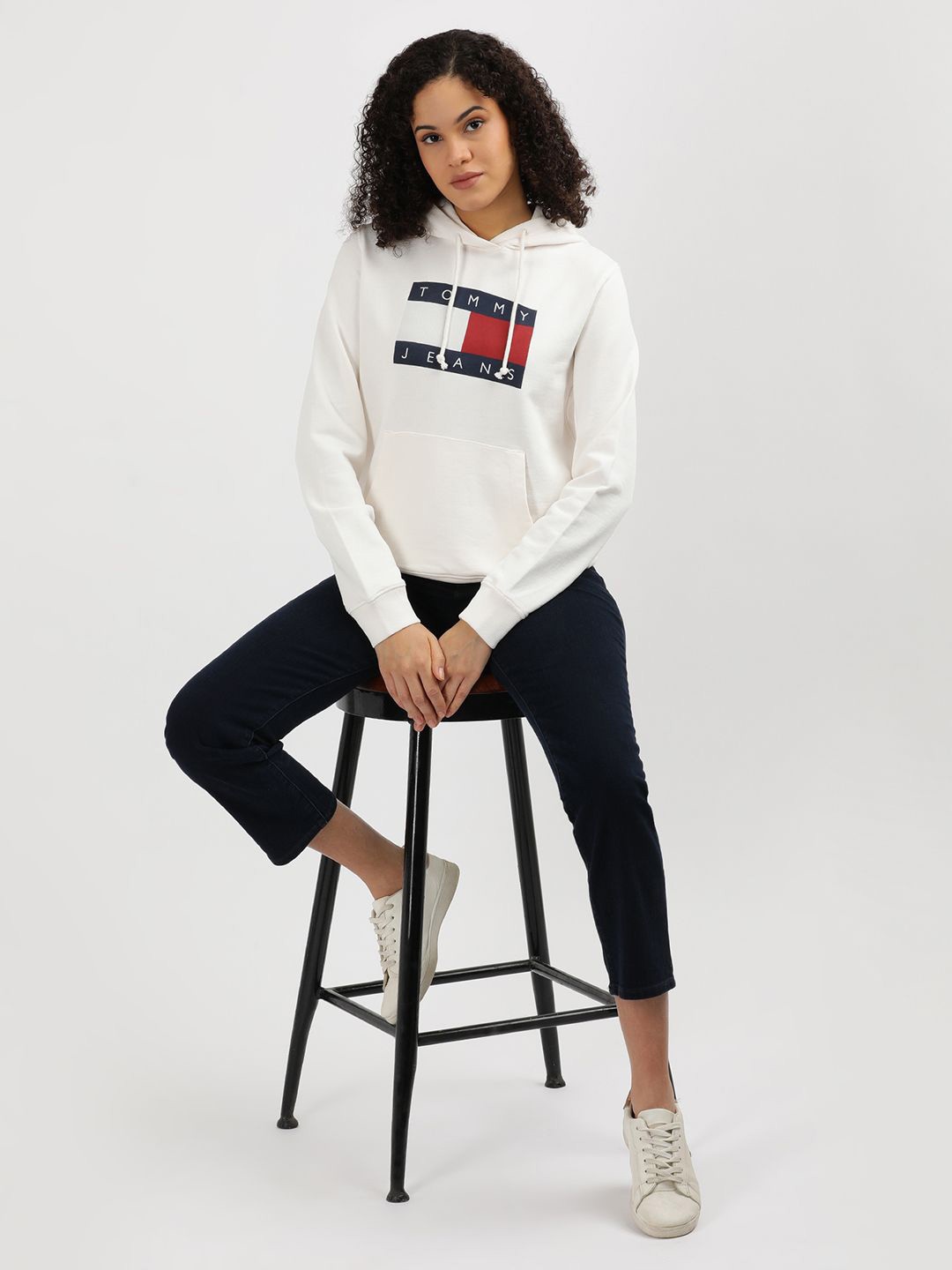 

Tommy Hilfiger Women Printed Hooded Sweatshirt, White