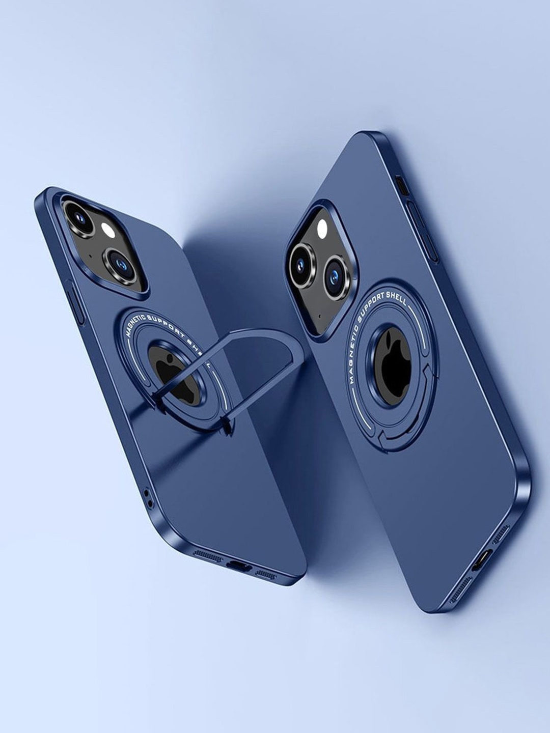 

Luxury Kase Solid Printed iPhone 15 Plus Back Case Mobile Accessories, Blue
