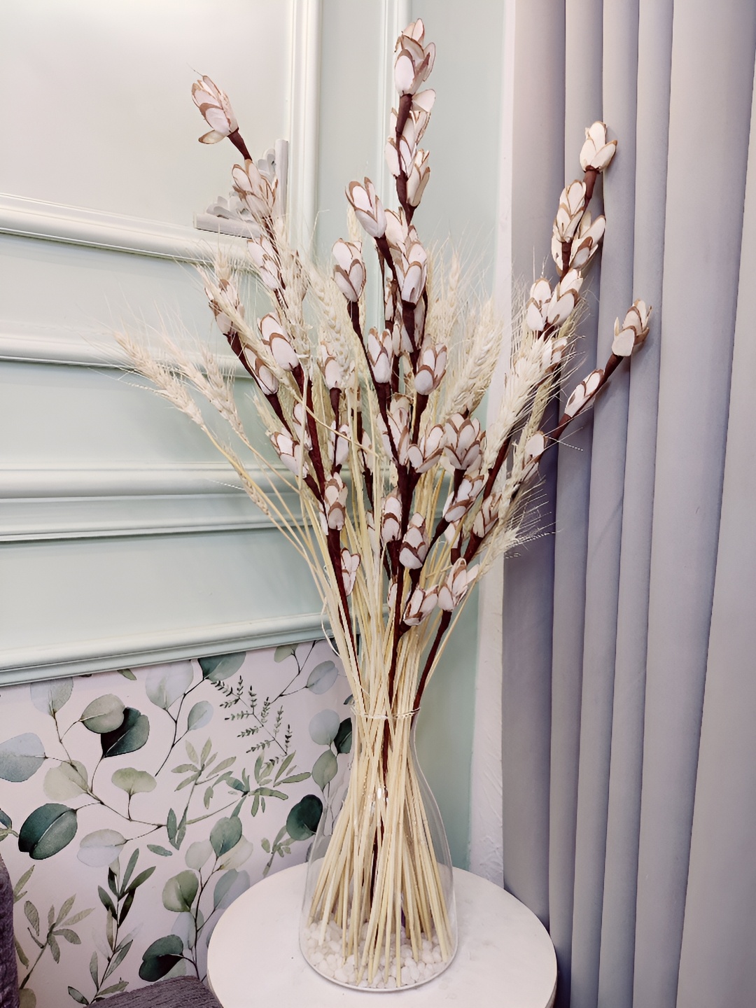 

Myntra Elegant Homes White 1 Bunch Berry Asparagus Artificial Flower