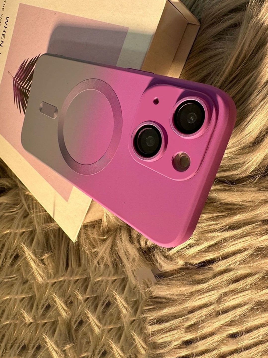 

Luxury Kase Solid Printed iPhone 15 Plus Back Case Mobile Accessories, Purple