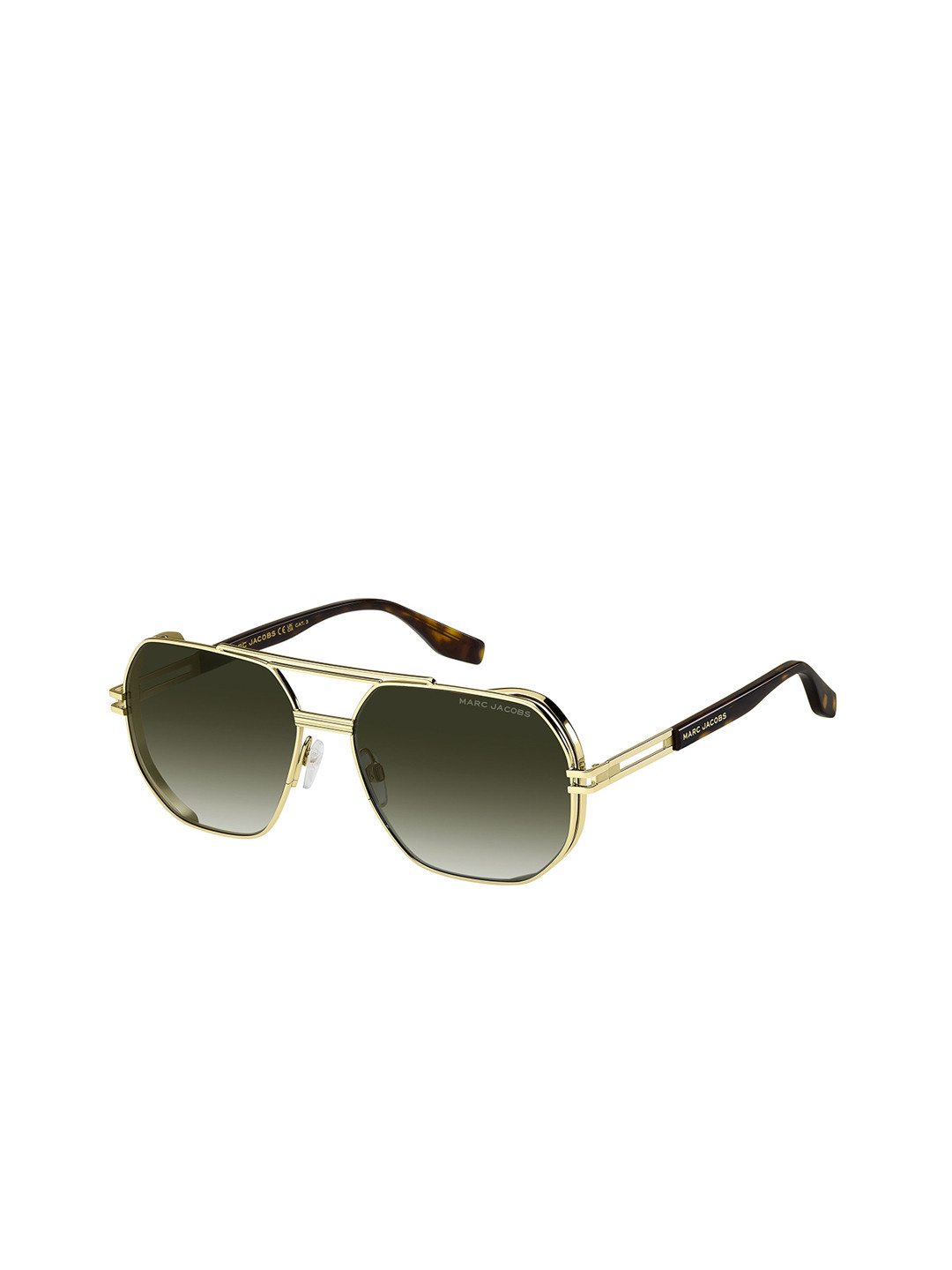 

MARC JACOBS Men Rectangle UV Protected Lens Sunglasses 20743206J609K-GOLD HAVANA, Green