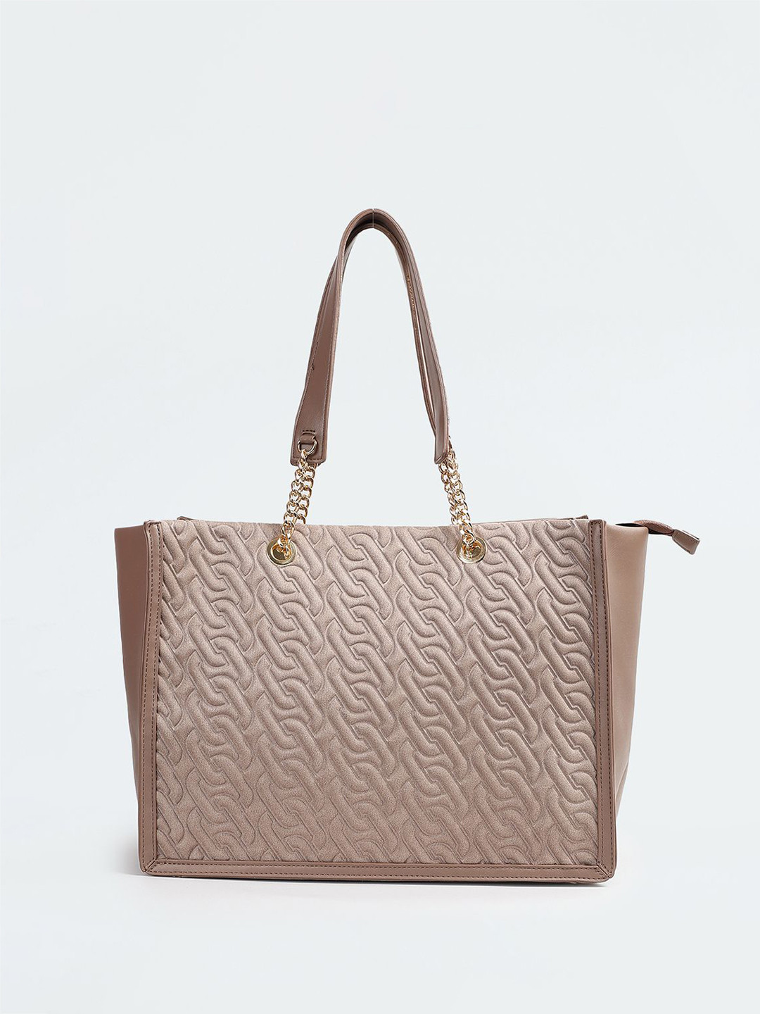 

max PU Structured Shoulder Bag with Cut Work, Pink