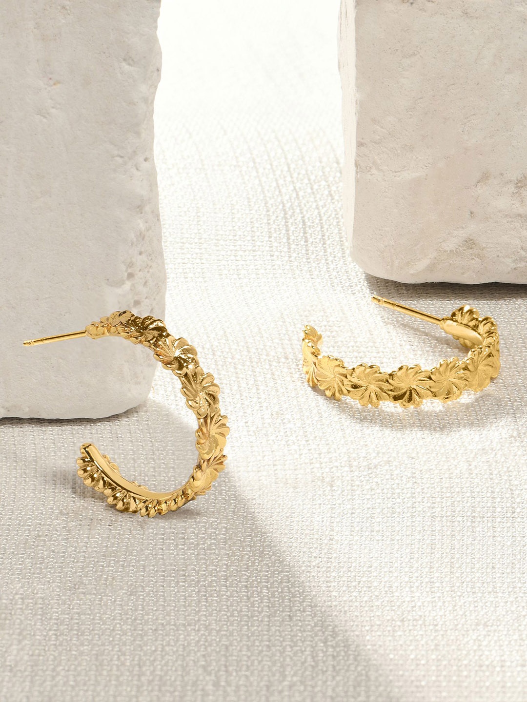 

Accessorize Floral Half Hoop Earrings, Gold
