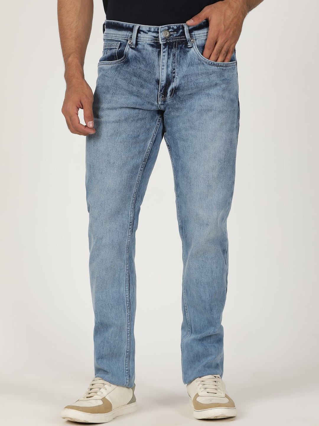 

Greenfibre Men Mid-Rise Slim Fit Heavy Fade Jeans, Blue