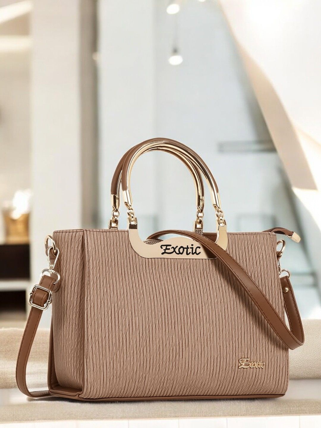 

Exotic PU Shoulder Bag, Brown