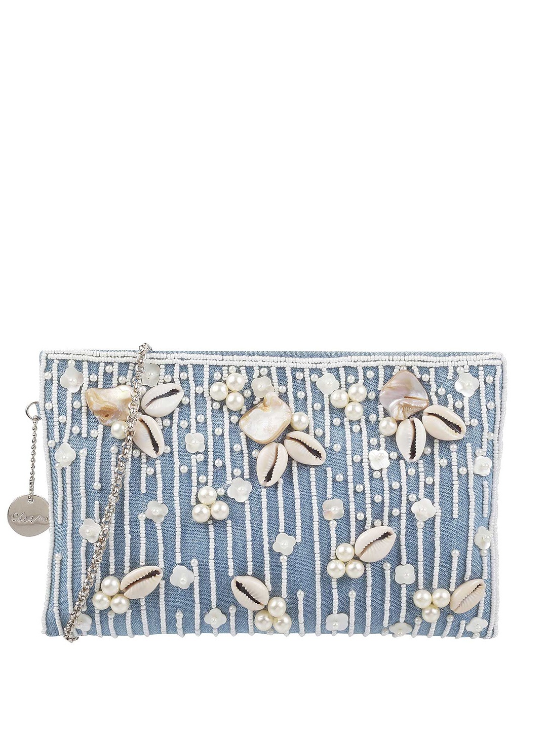 

Cheemo Embellished Envelope Clutch, Navy blue