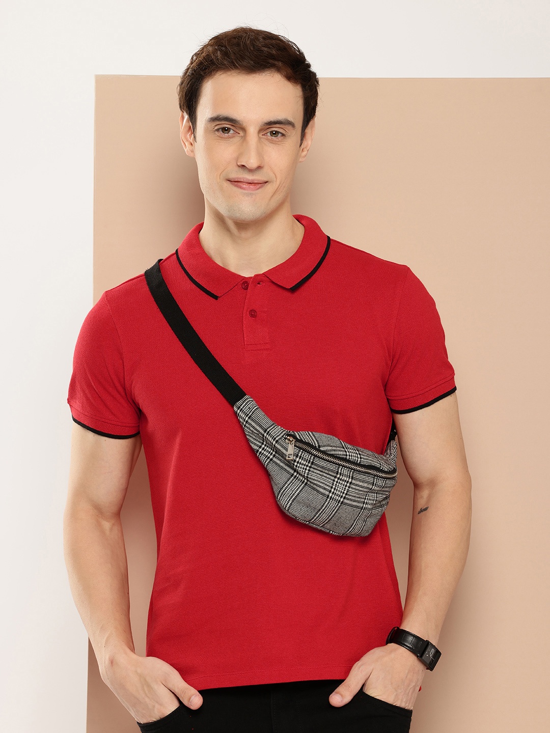 

encore by INVICTUS Polo Collar T-shirt, Red