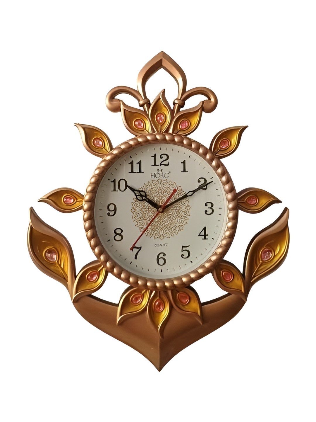 

Horo Gold-Toned & White Printed Traditional Wall Clock