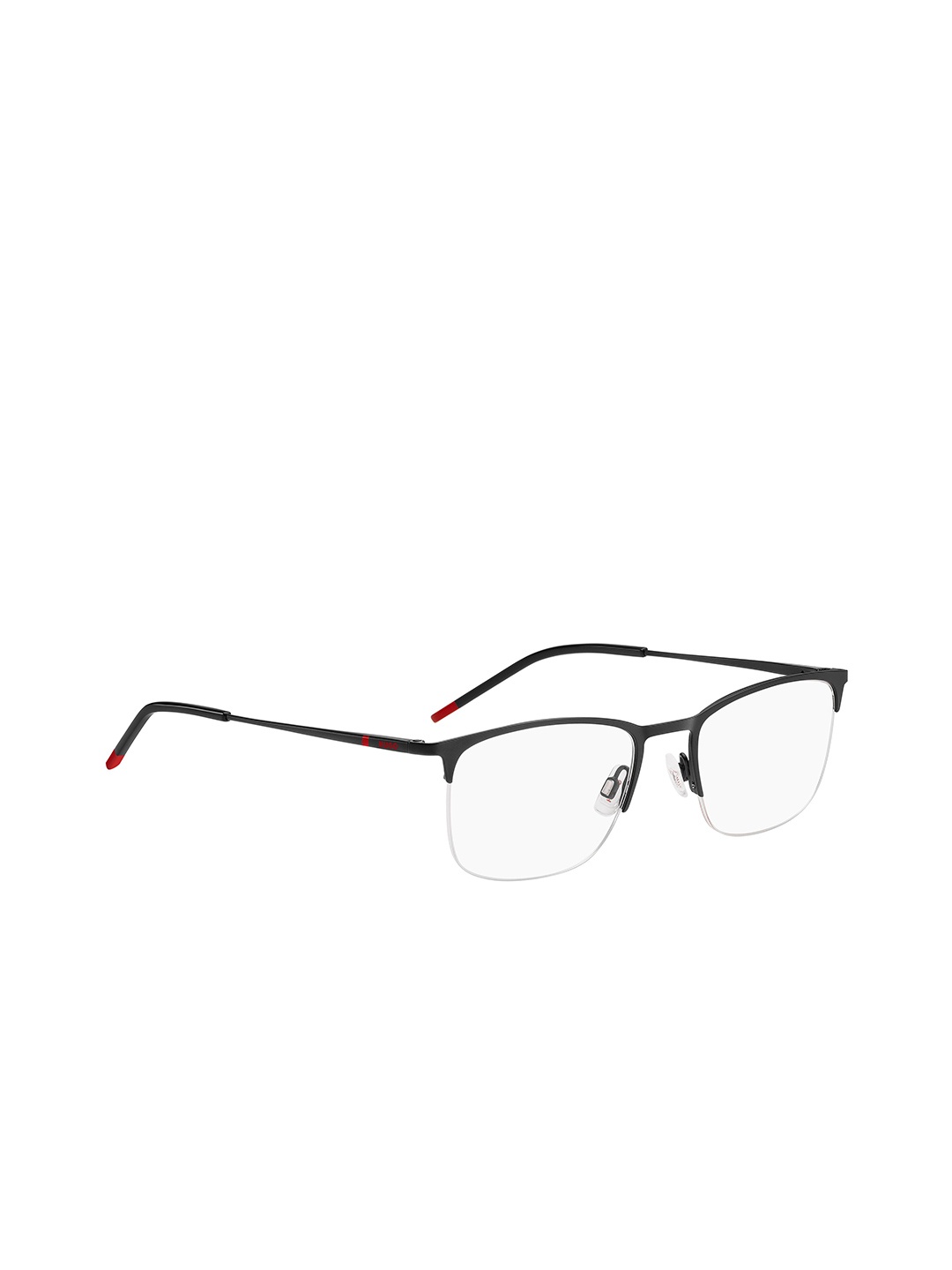 

HUGO Men Half Rim Rectangle Frames, Black