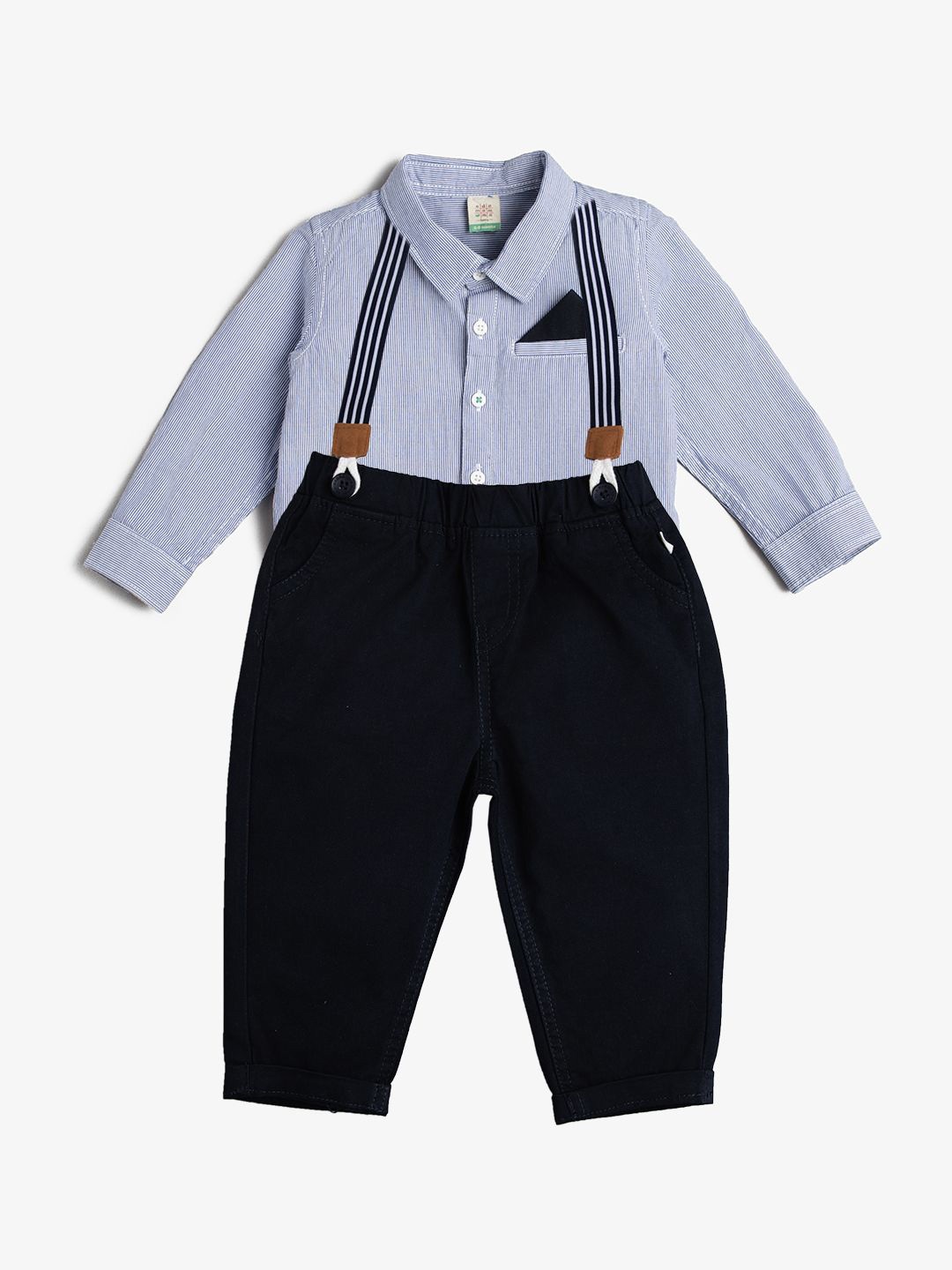 

Ed-a-Mamma Baby Boys Striped Shirt with Trousers, Blue