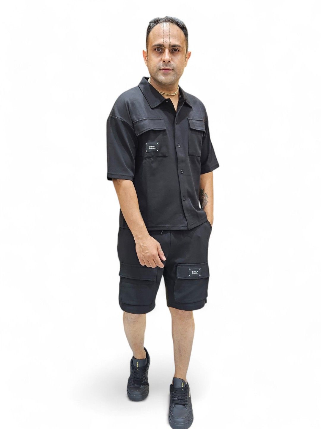 

BOTABOCHI Short Sleeve Shirt & Shorts Co-Ords, Black