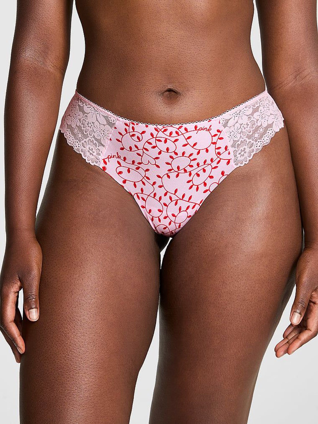 

Victoria's Secret Women PINK Printed Mid-Rise Thong Briefs
