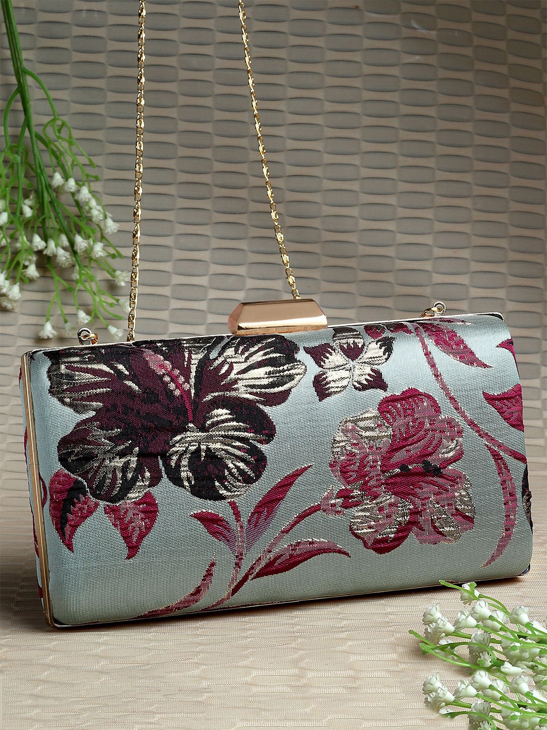 

Bohey by KARATCART Printed Box Clutch, Pink