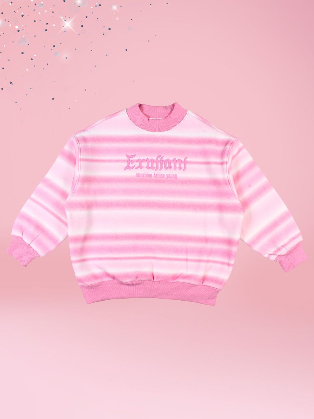 

CUTECUMBER Girls Striped Woollen Pullover Sweater, Pink