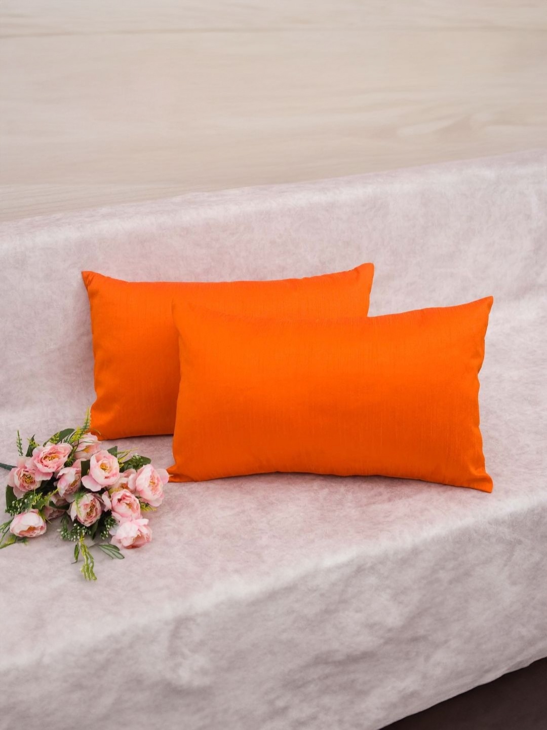 

RoyalDeco Orange Set of 2 Rectangle Cushion Covers