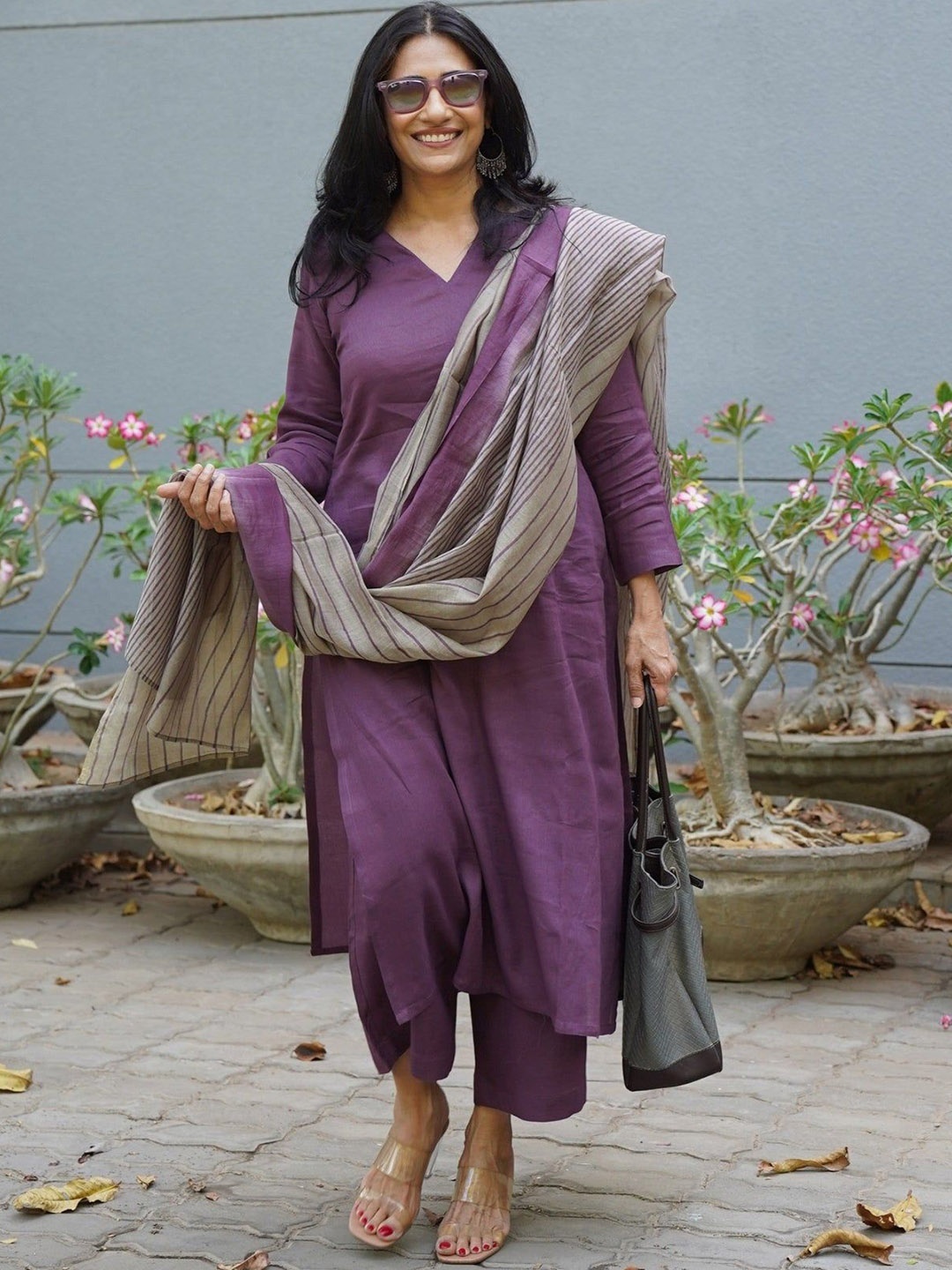 

Anni Designer Women Regular Kurta with Trousers & With Dupatta, Purple