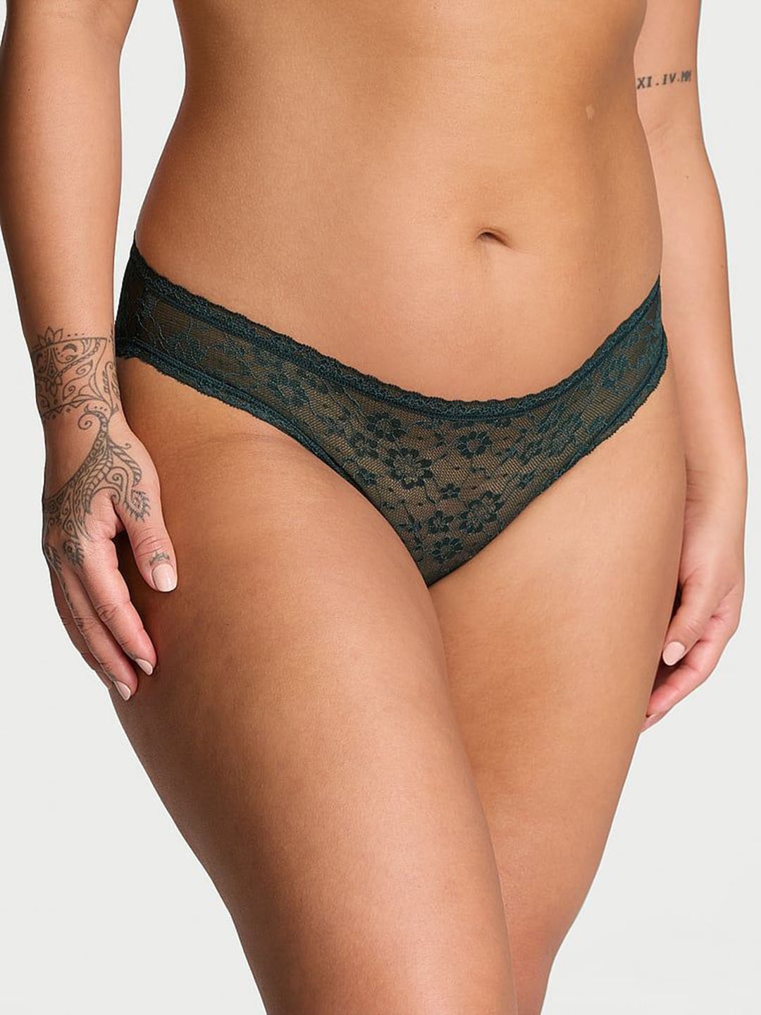 

Victoria's Secret Low-Rise Lace Bikini Briefs, Green