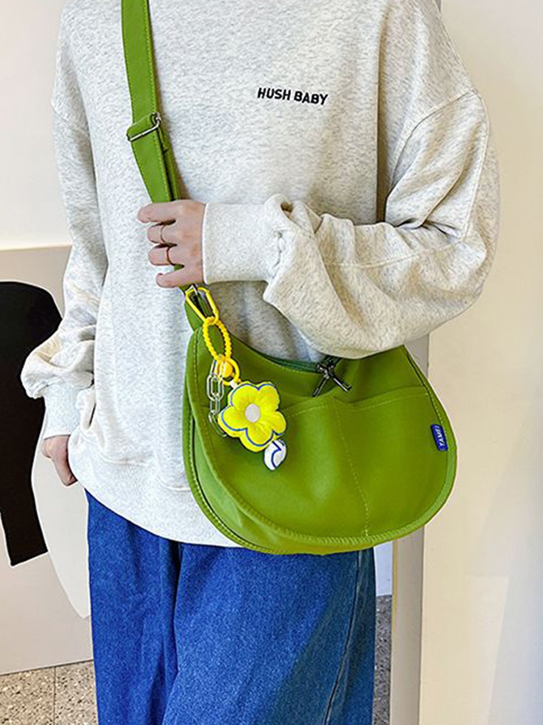 

StyleCast x Revolte Half Moon Hobo Bag, Green